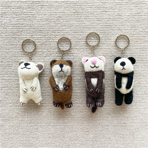 chicmiu工厂店尼泊尔手工羊毛毡 白熊棕熊仓鼠熊猫钥匙扣包挂卡通