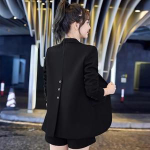 黑色西装外套女小个子2023春秋新款韩版高级感上班服休闲西服上衣