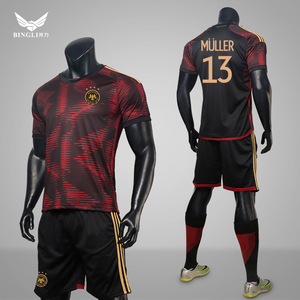 2022德国队世界杯球衣客场国家队穆勒足球球服套装男比赛队服定制