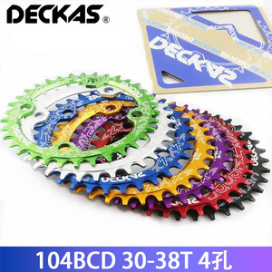 DECKAS正负齿盘片牙盘山地车单盘96/104BCD圆盘椭圆32T/34T/38齿