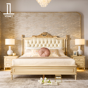 卫诗理Moniquea宫廷复古小法式实木床高端欧式卧室真皮双人床EF2