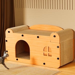 多可特猫抓板猫窝一体耐磨耐抓猫爪板立式冬季猫屋纸箱猫玩具用品