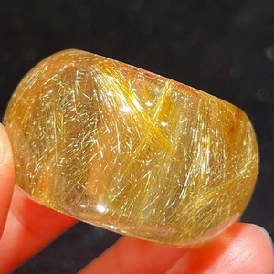 魅晶天然巴西原矿水晶晶体通透金发晶发丝浓密顺发晶扳指戒指