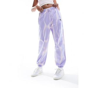 Adidas/阿迪达斯女子紫色印花运动长裤英国正品代购2024春休闲裤