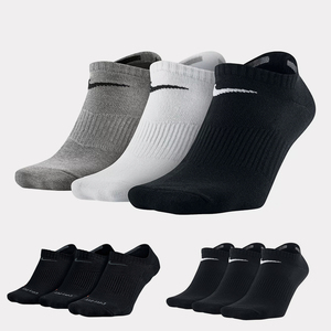 耐克男女袜三双装运动袜透气篮球袜休闲袜短筒袜子SX4705-001-901