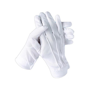 正品手套白色棉纱演出礼仪礼宾执勤专用薄款柔软舒适带扣子现货