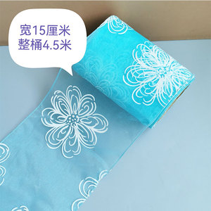 15厘米宽浅蓝色立体浮雕花朵图案彩色高密度纱带节日礼物装扮彩带