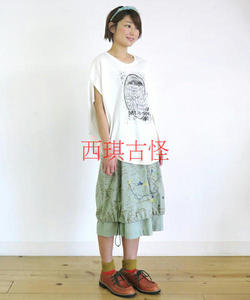 日本原单 潮牌nenet的地图刺绣 精美半身裙