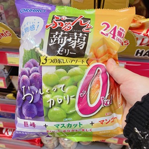 香港代购日本大林至菓蒟蒻果冻布丁儿童零食水蜜桃提子葡萄240g