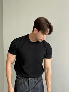 紧身t恤男夏季健身黑色美式重磅潮流中袖干净清爽穿搭高级感短袖