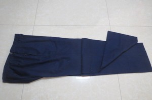 七八十年代女式藏蓝混纺布料旁开口裤子裤长98腰围72厘米8新1744