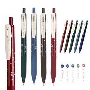 日本ZEBRA斑马JJ15限定按动彩色中性笔星星款JJ15复古色0.5手帐笔