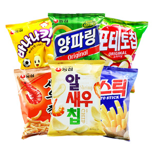 满5袋包邮 韩国进口食品农心洋葱圈虾条薯片虾片地瓜条香蕉条膨化