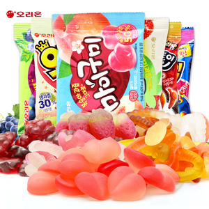 韩国新款袋装好丽友软糖66g水蜜桃草莓葡萄水果味糖果儿童小零食