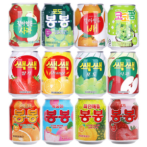 韩国原装进口网红饮料海太葡萄草莓桃子多种口味果汁果肉粒238ml