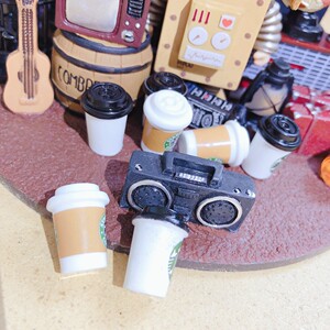 咖啡杯子复古小仿真树脂手工奶油胶滴胶DIY素材配件自制装饰摆件