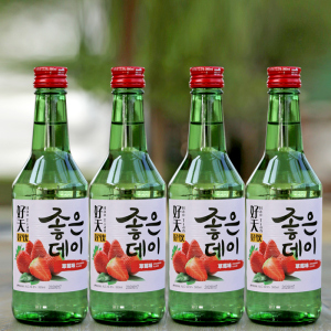 好天好饮草莓味清酒360ml*4瓶韩国原装进口水果味烧酒