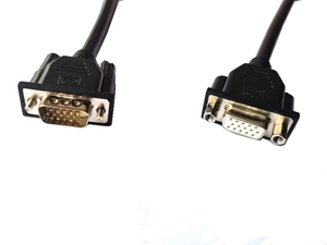 三排DB15数据线VGA口设备公对母延长线全部接满带螺可固定拆卸纯