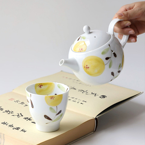 日本制进口波佐见烧手绘ins风小清新果实日式汤吞茶杯子茶壶水杯