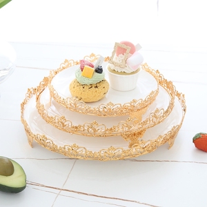 甜品台展示架 欧式下午茶点心托盘水果盘摆件 蛋糕架陶瓷盘咖啡厅