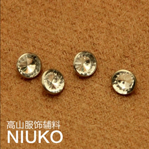 NIUKO辅料 软包水晶衬衫纽扣子 透明亚克力银色底针织扣子钮扣