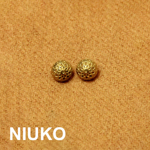 NIUKO服饰辅料 金属金色花纹蘑菇扣子钮扣子纽扣针织衬衫小扣