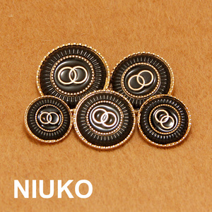 NIUKO 黑色金属大衣精致工艺纽扣时尚高档钮扣子服装辅料外套女扣