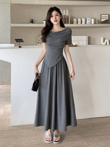 大码韩版时尚套装女夏季胖MM不规则显瘦上衣高腰垂感半身裙两件套