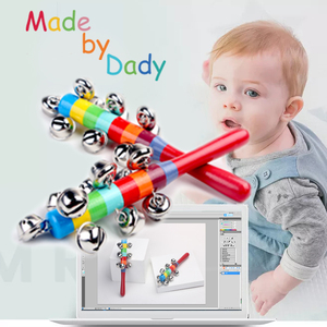 宝宝手摇铃铛棒铃婴儿早教智力玩具乐器串铃 0-12个月儿童益智