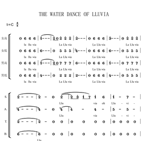 The Water Dance of Lluvia 雨水之舞另售合唱简谱钢琴伴奏谱扒谱