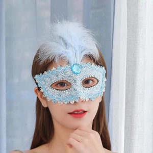 万圣节面纱面具半脸女成人儿童化妆舞会威尼斯公主假面派对道具