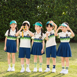 幼儿园园服夏装小学生班服夏装新款纯棉英伦六一儿童节班服演出服
