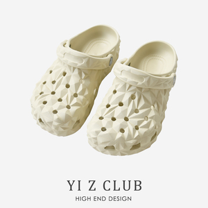 Yi Z CLUB 质轻柔软包头两穿拖鞋沙滩榴莲洞洞凉鞋男女潮鞋子0.33