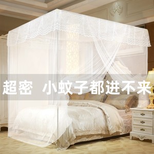 蚊帐家用老式加密绑带传统罩式单门夏季系绳支架1.35/2米大床卧室