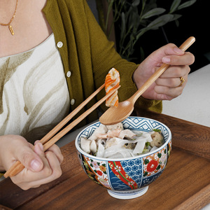 创意木头筷子勺子两件套学生上班族韩式勺筷便携户外餐具筷子套装