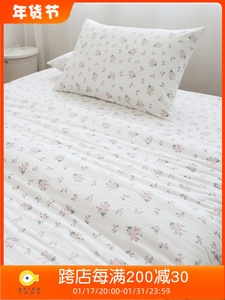 山楂树之恋纯棉床笠床单单件100%全棉床罩加大床垫保护套支持定制