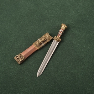 （短款）微缩刀剑之中国古代螭龙剑螭虎随身把玩迷你宝剑未开刃