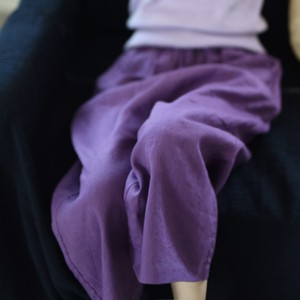 文艺套装亚麻阔腿裤女垂感紫色九分裤蓝色格子短袖棉麻上衣女夏季
