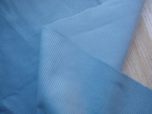 新品纯棉布料天蓝色条纹条绒灯芯绒密实软垂春秋服装裙子手工面料