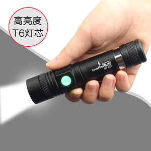 强光手电筒可充电USB直充家用户外照明骑行迷你LED调焦T6超亮手灯