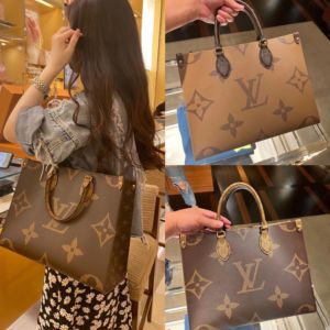 LV/路易威登新款女包 onthego老花中号托特包单肩手提包 M45321