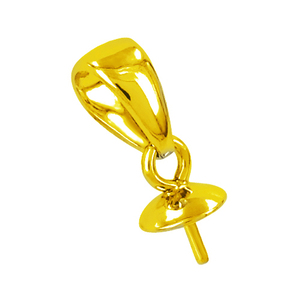 Goldenage首饰DIY配件9251418K黄白金珍珠蜜蜡珊瑚项链简约吊坠杯