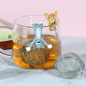 创意杯缘子茶漏猫和老鼠马克杯茶隔不锈钢泡茶器可爱办公室礼品
