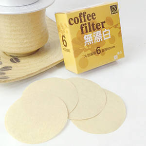 越南滴壶专用滤纸6号圆形100片原色木浆纸无漂白研磨咖啡过滤隔渣