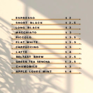 欧式木质价格表个性展示牌咖啡菜单价格板墙面广告贴墙可更换餐单