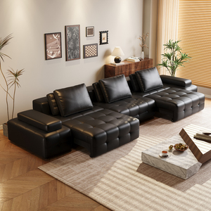 劳伦斯电动沙发零靠墙意式多功能可伸缩折叠直排两用真皮沙发床