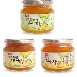 2罐起包邮 韩国进口 韩福蜂蜜柠檬/芦荟/柚子茶果肉580g/1000g