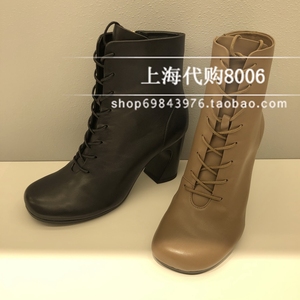 tigrisso/蹀愫2023秋冬季女靴经典圆头高跟马丁靴靴子 TA43714-11