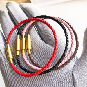 2.5mm皮绳手链 情侣编织红手绳替换钢丝绳适用周大福3D硬金转运珠