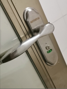 不锈钢卫生间门锁铝合金浴室无钥匙锁KTV酒店有人无人拉手面板